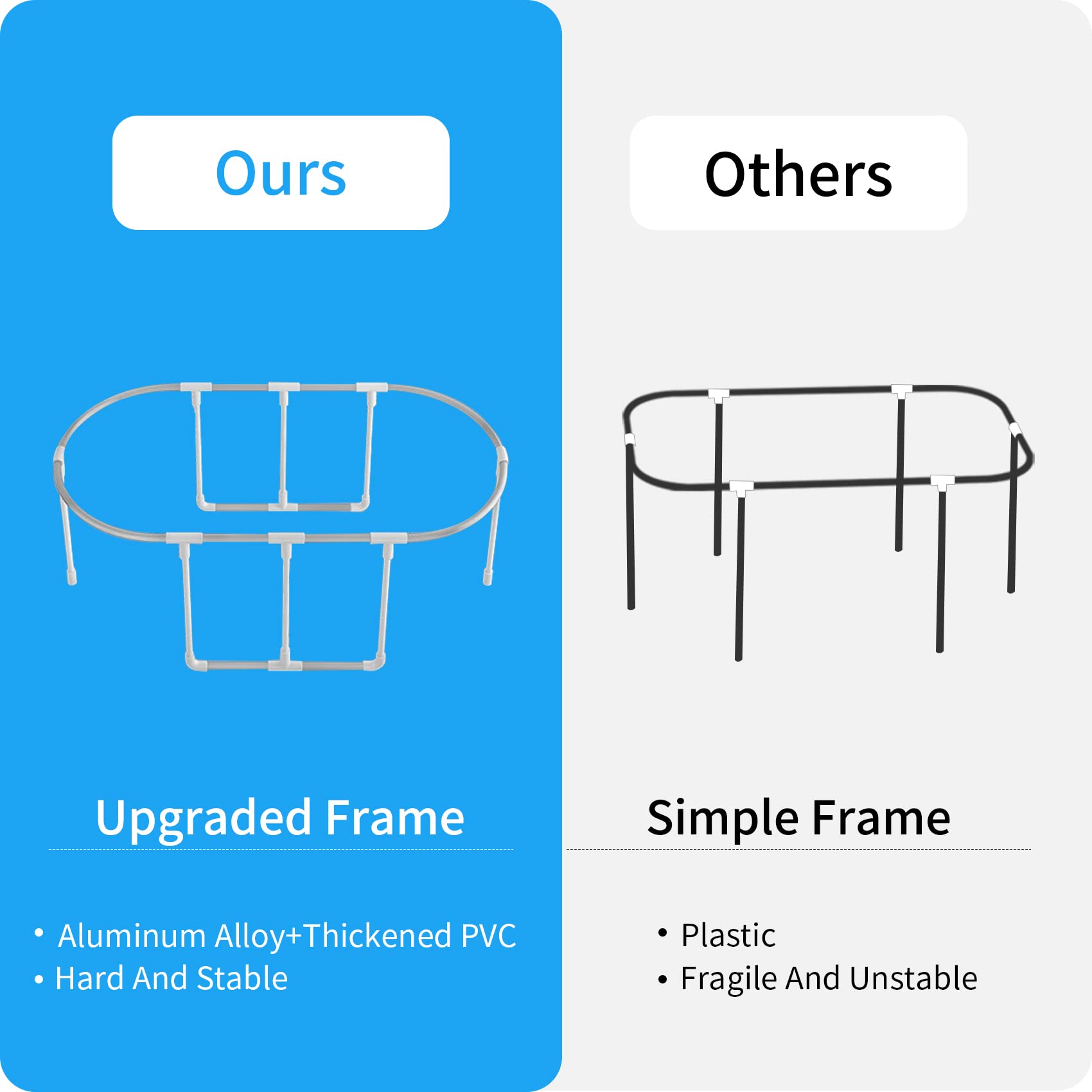Portable Foldable Bathtub 47 Inch Freestanding Soaking Tub for Adults with Aluminum Alloy Frame
