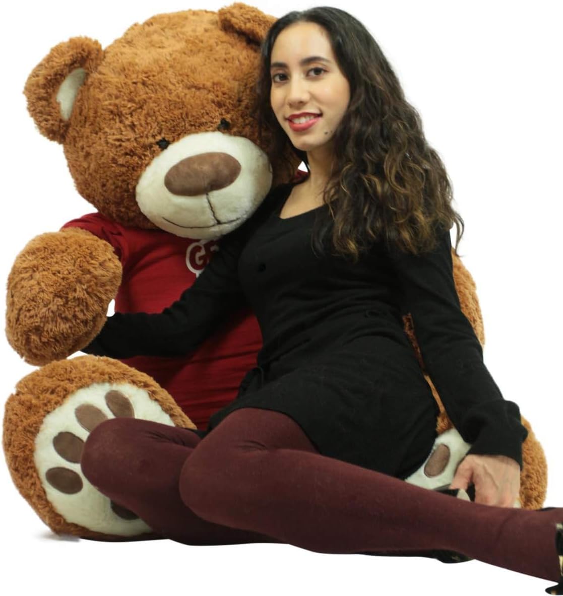 Giant Teddy Bear with Get Well Soon T-Shirt - Huge 5-Foot Plush Teddybear - Stuffed Animal - Loving Gift - OSO de Peluche - Cute Oversized Plushie - Jumbo Bear to Show You Care