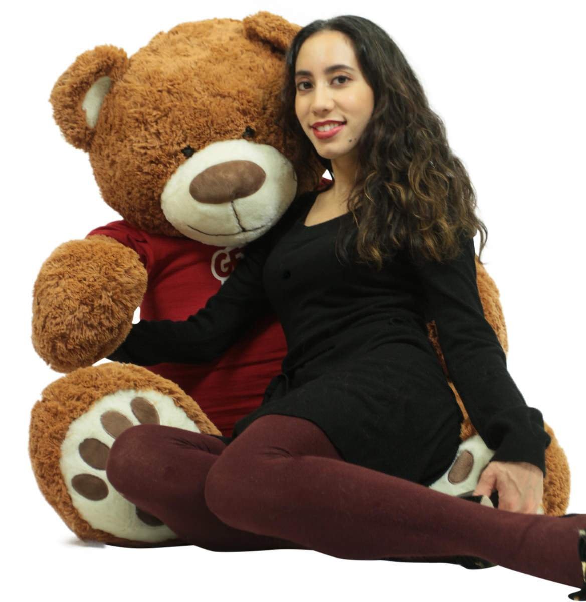 Giant Teddy Bear with Get Well Soon T-Shirt - Huge 5-Foot Plush Teddybear - Stuffed Animal - Loving Gift - OSO de Peluche - Cute Oversized Plushie - Jumbo Bear to Show You Care