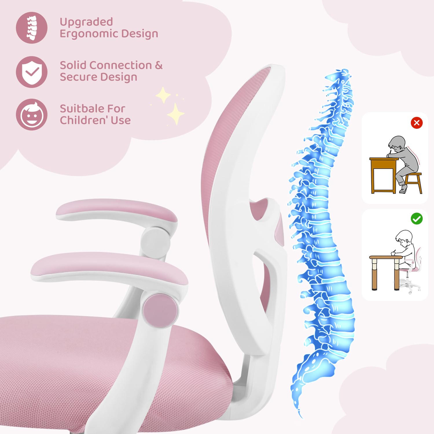 Ergonomic Kids Desk Chair with Adjustable Height