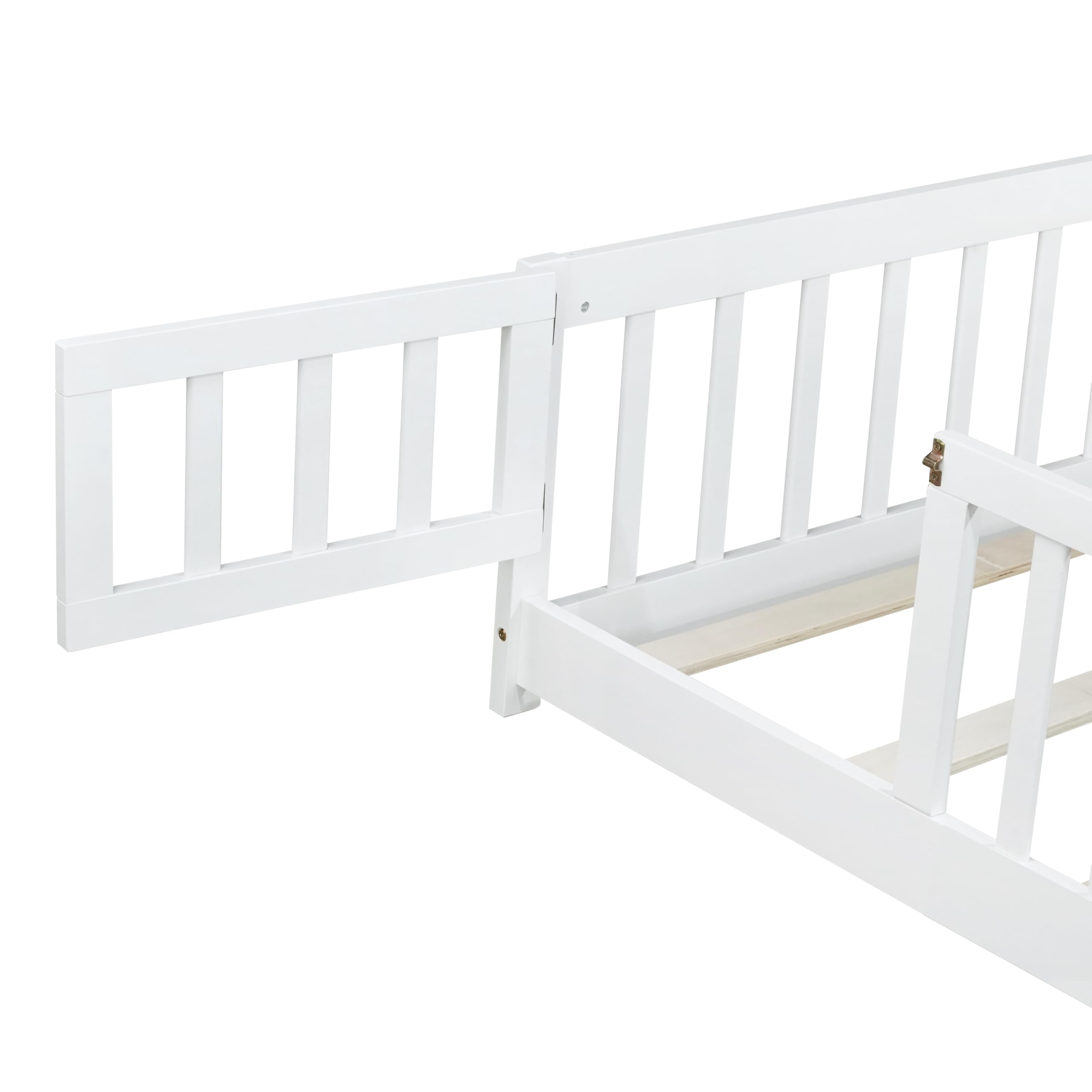 Full Size Floor Bed with Fence and Door