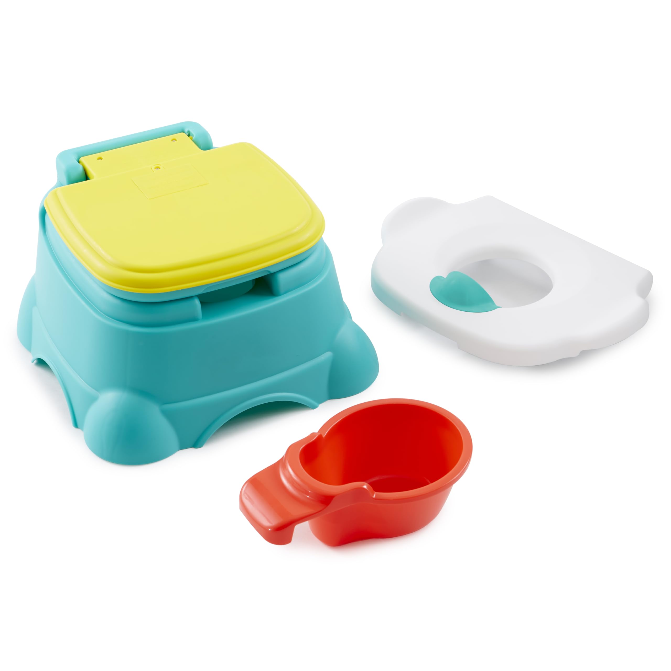 Sesame Street Elmo Hooray 3-in-1 Potty Training Toilet Seat and Step Stool, Easy to Clean Design with Flush Handle and Sounds, Portable and Great for Travel, Perfect for Toddler Boys and Girls 1-3