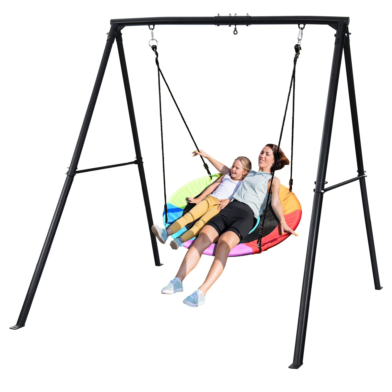440lbs Swing Set with 40 Inch Saucer Tree Swing and Heavy Duty A-Frame