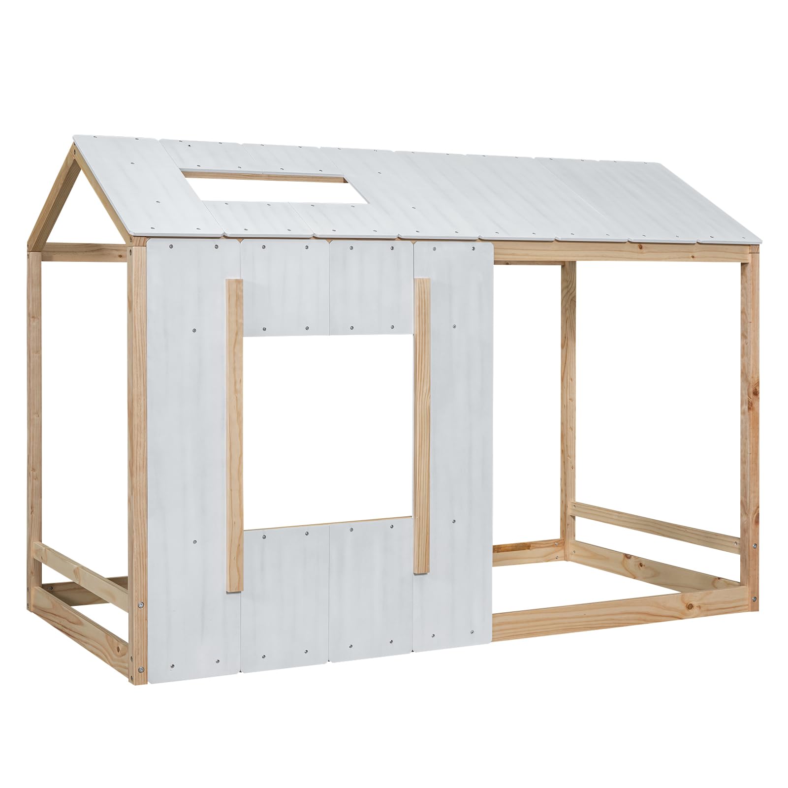 Montessori Twin Floor Bed with House Frame