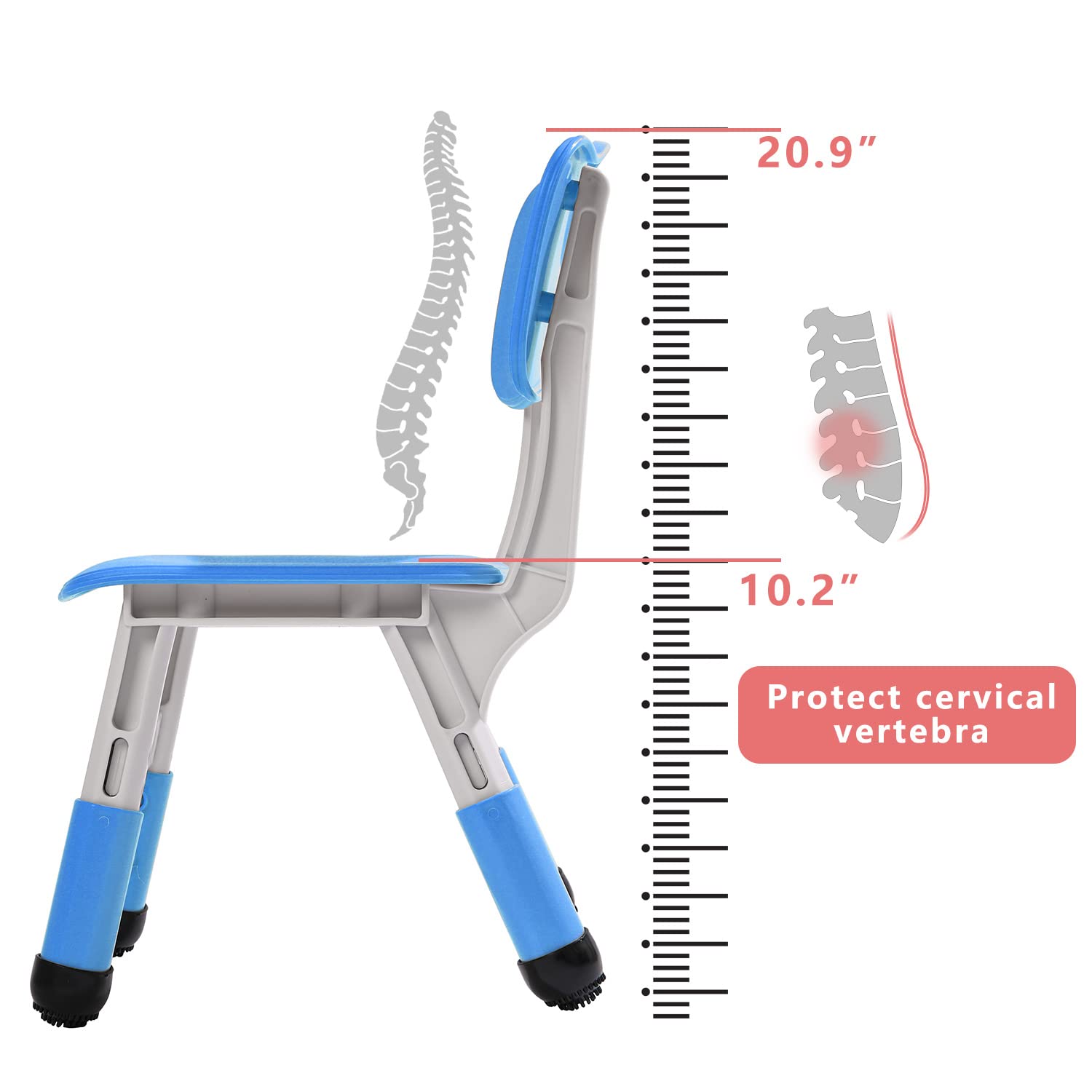 Adjustable Kids Chairs Set of 4 - Stackable Toddler Seating