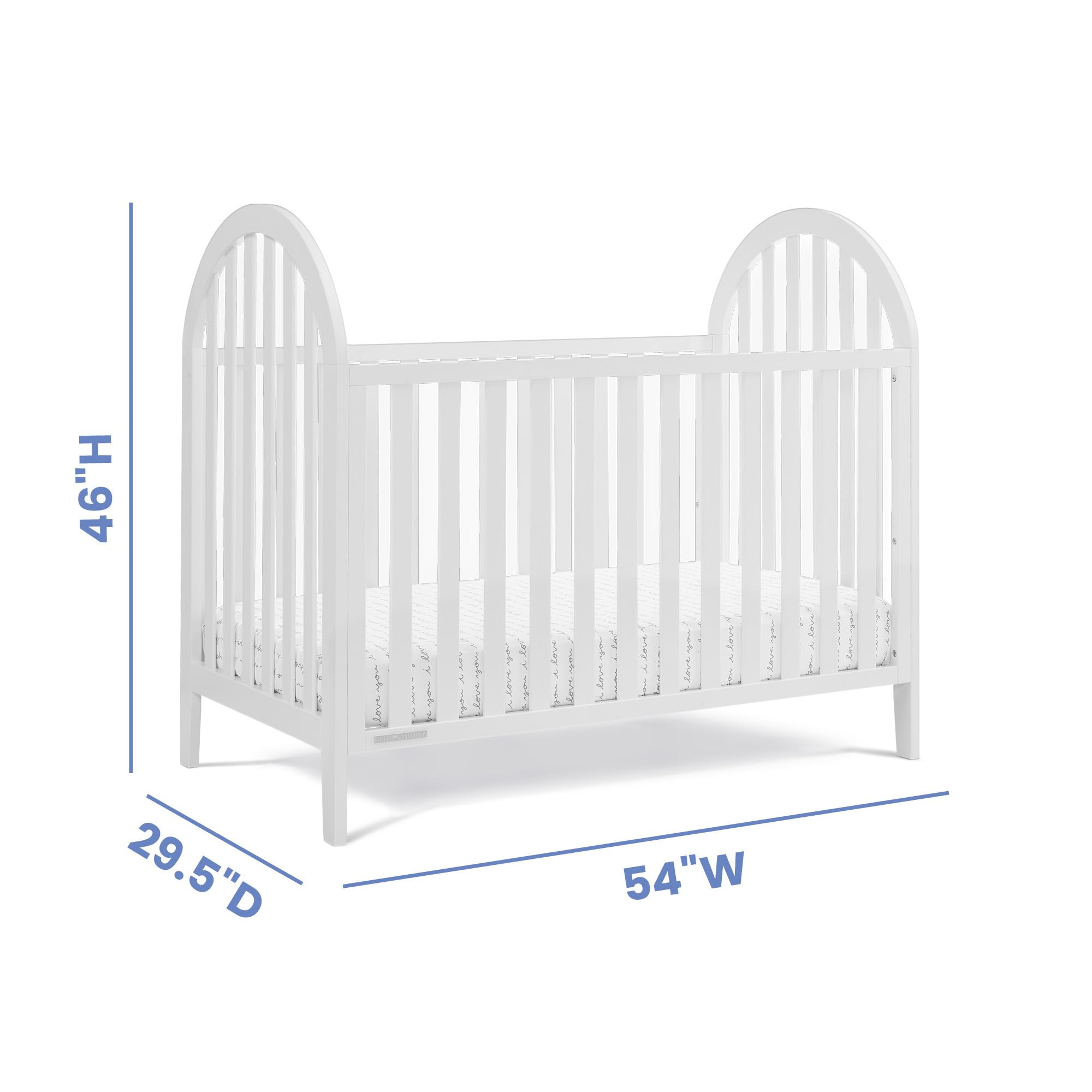 4-in-1 Convertible Crib with Adjustable Mattress Height