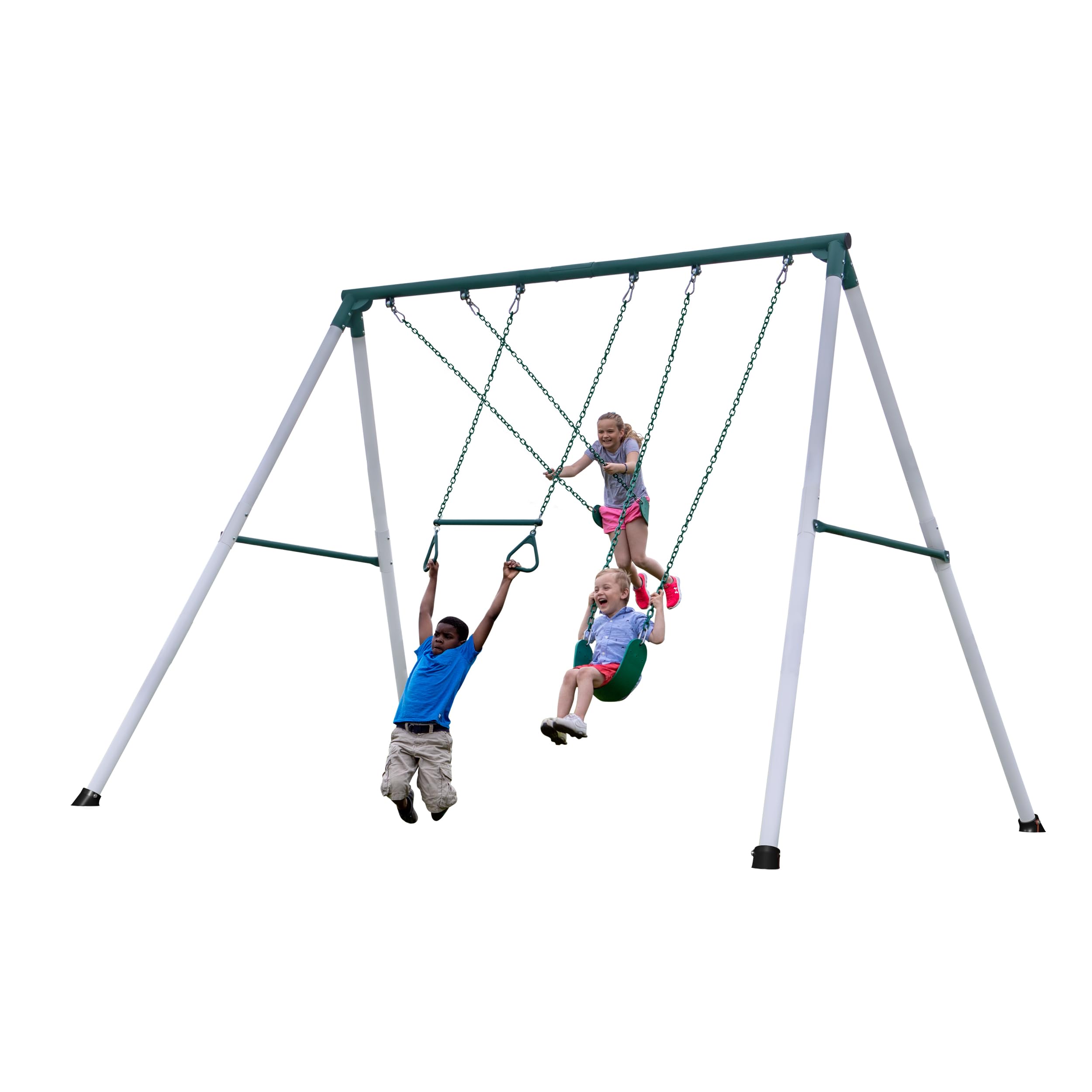 Galvanized Steel A-Frame Swing Set with Trapeze Bar