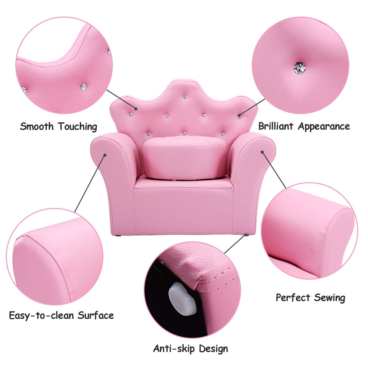 Princess Sofa with Ottoman for Kids