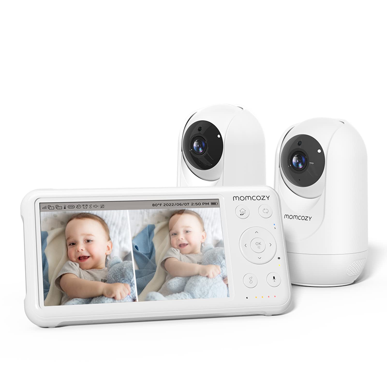 Baby Monitor with 2 Cameras 5’’ 1080P Split Screen