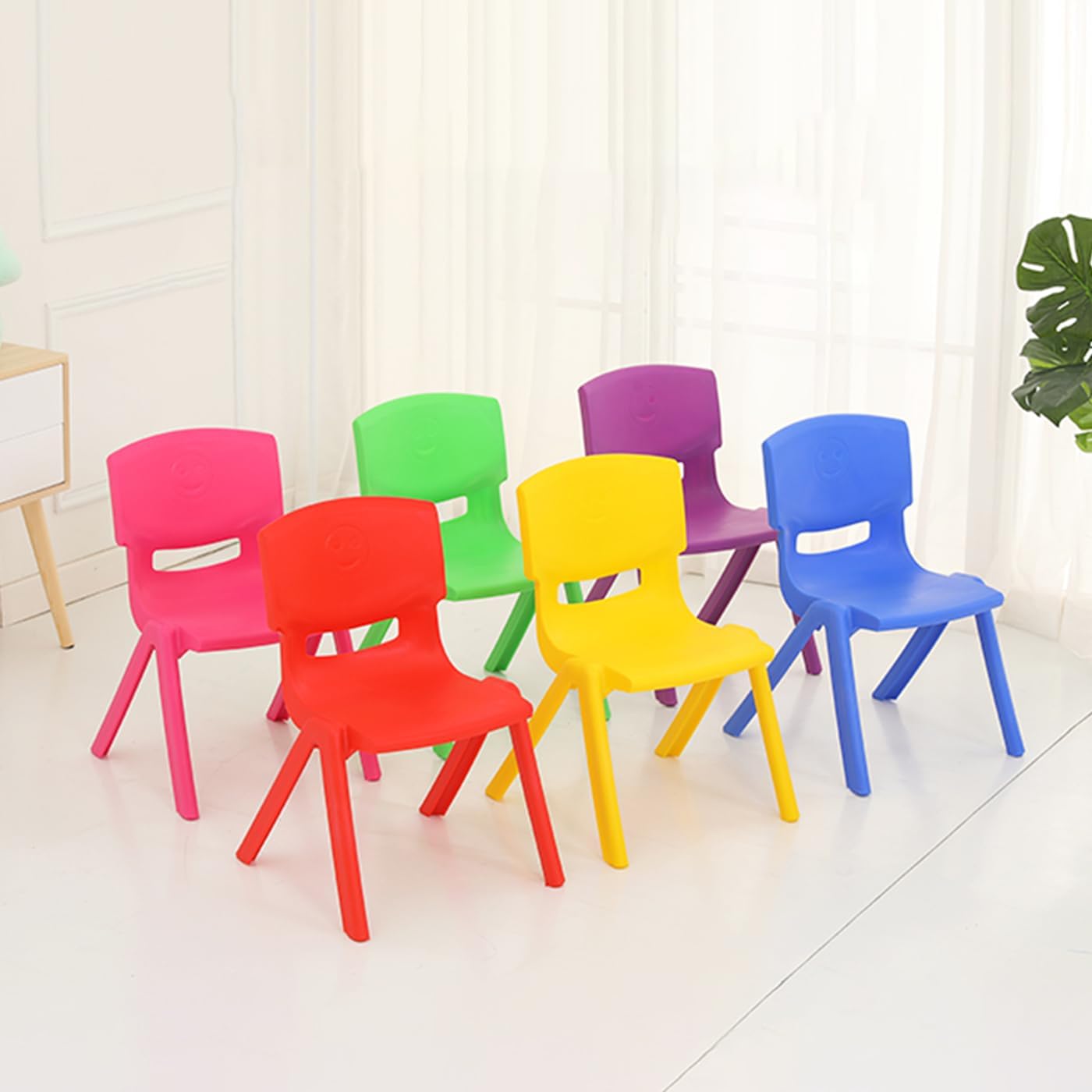 Stackable Kids School Chairs Set of 6