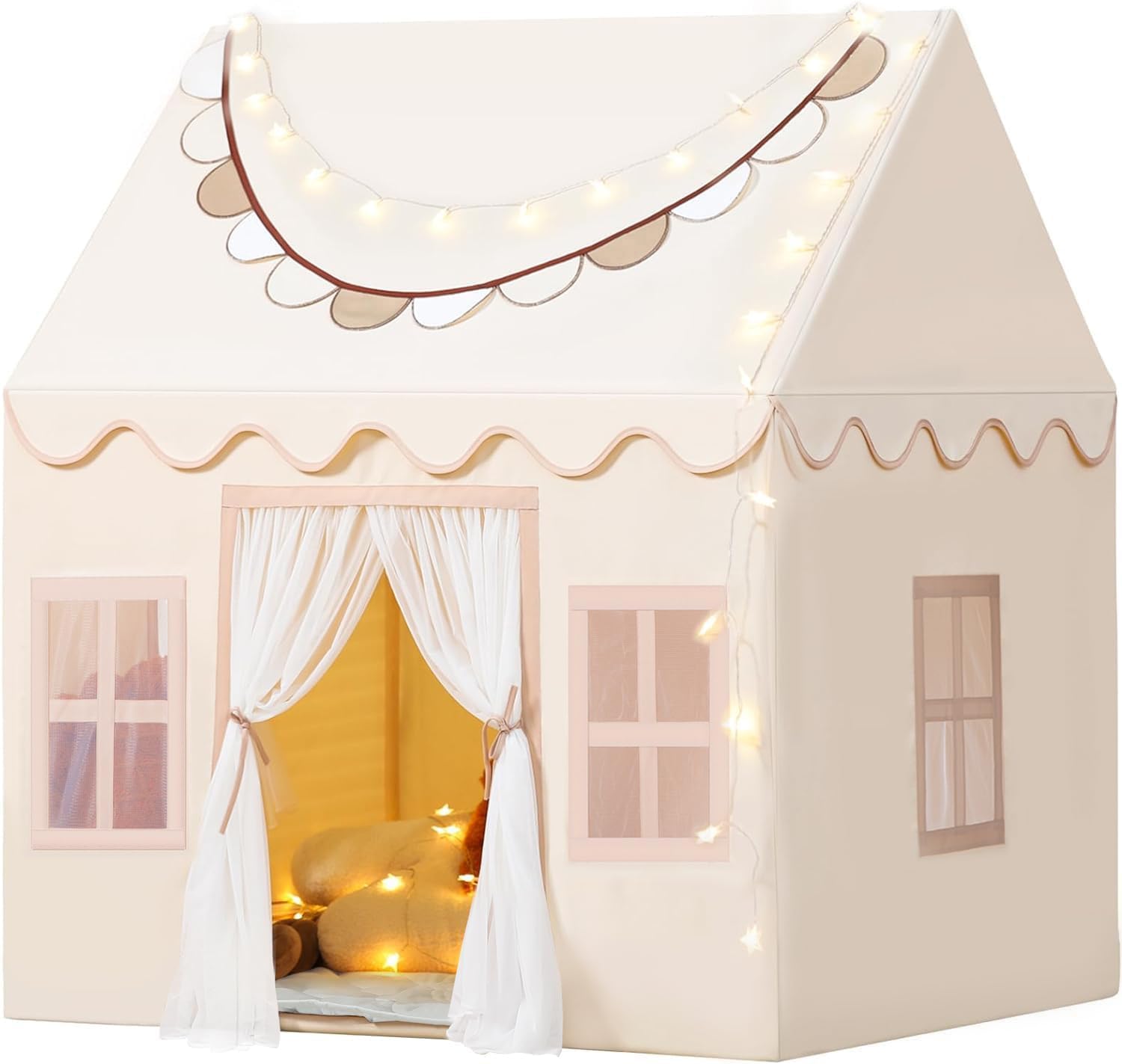 Play Tent for Kids with Star Lights & Banners, Kids Tent Indoor