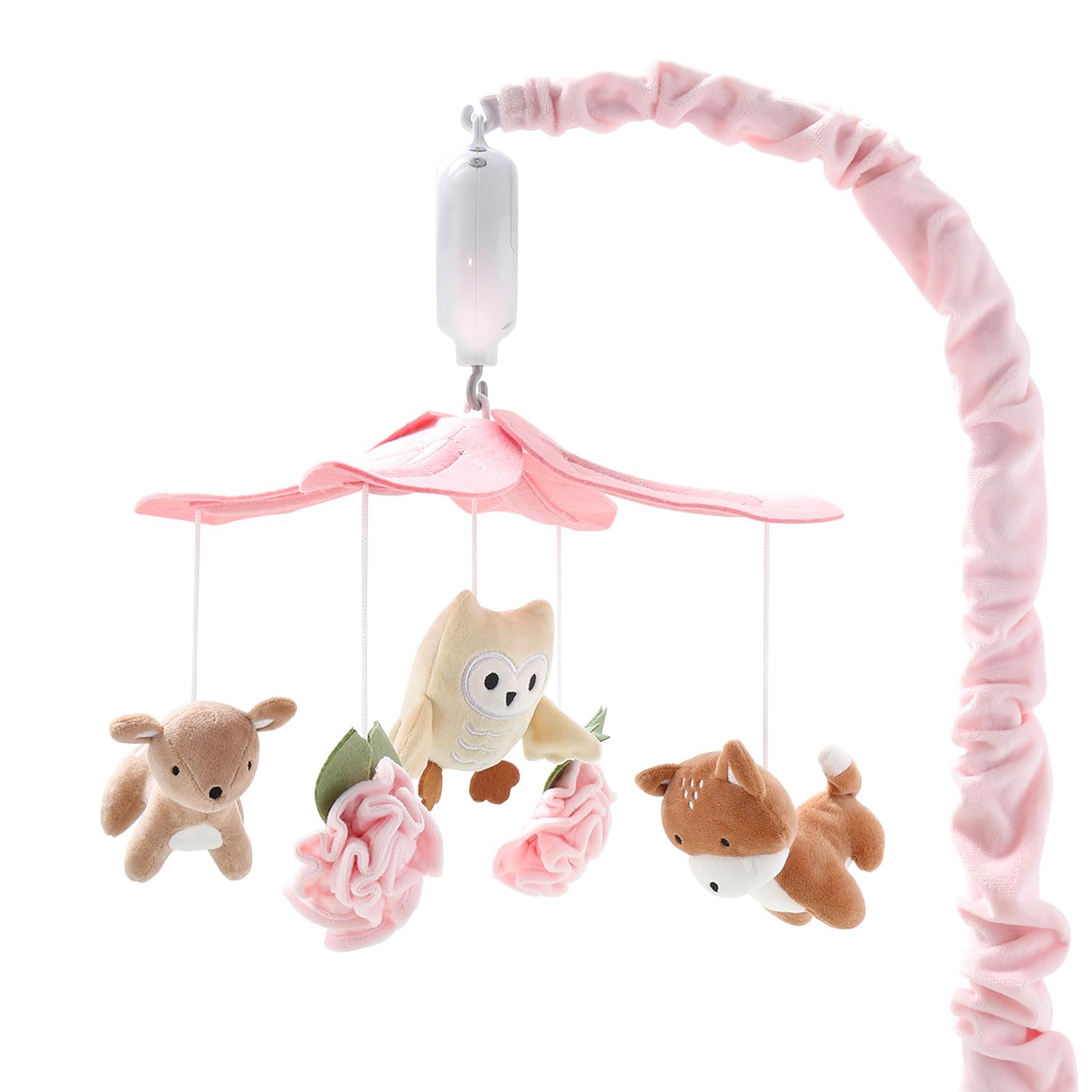 Crib Mobile for Girls - Pink and White Musical Baby Crib Mobile