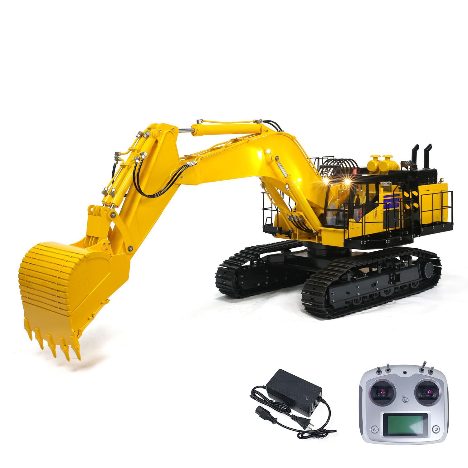 1/8 RC Hydraulic Excavator Scale PC1250 Metal Heavy Duty Construction Vehicle for Adult