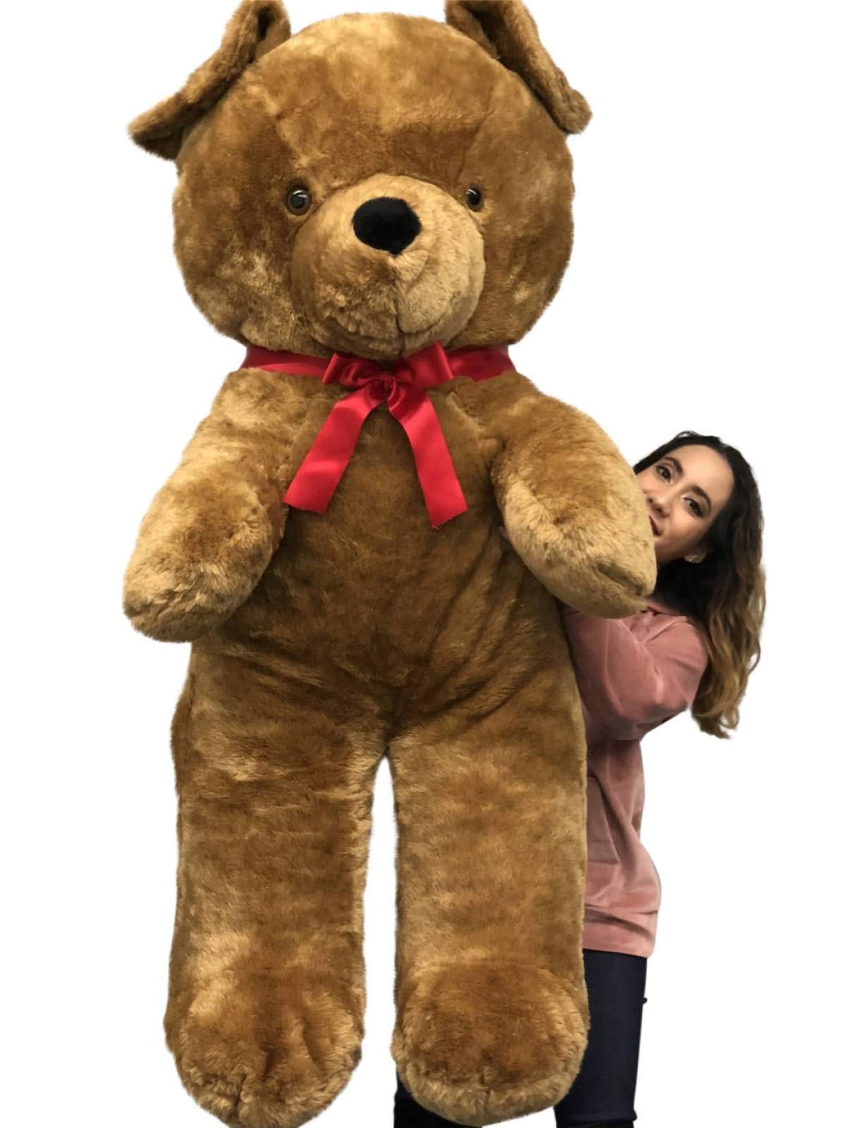 Giant Brown Teddy Bear, 54 Inches Soft Stuffed Animal Huge Weighs 18 Pounds Made in USA