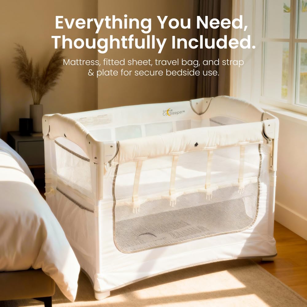 3-in-1 Bedside Bassinet Co-Sleeper with Breathable Mesh