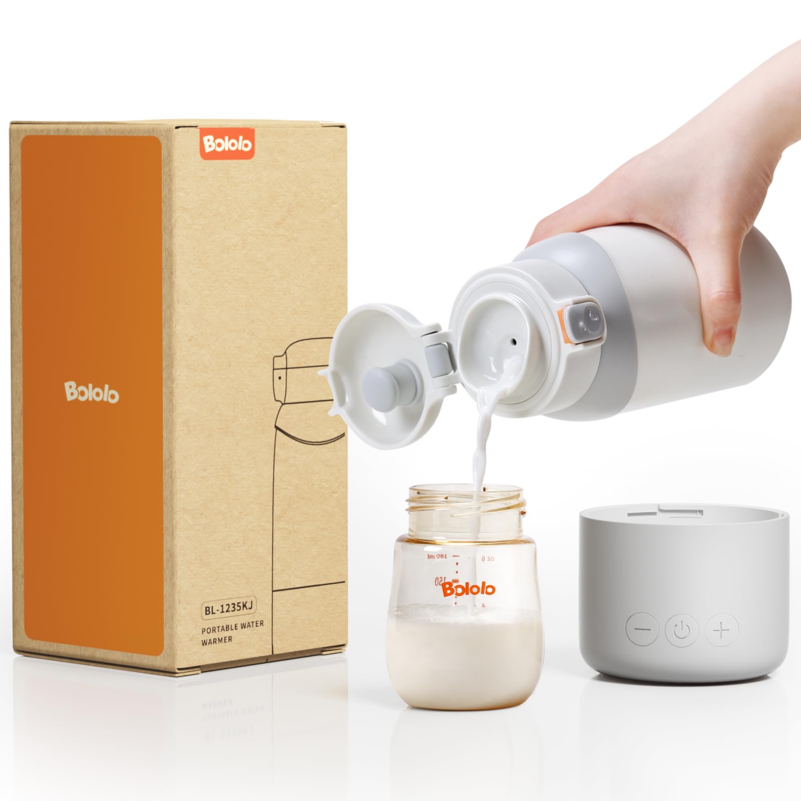 Portable Milk Warmer Pro for Travel, Detachable Bottle