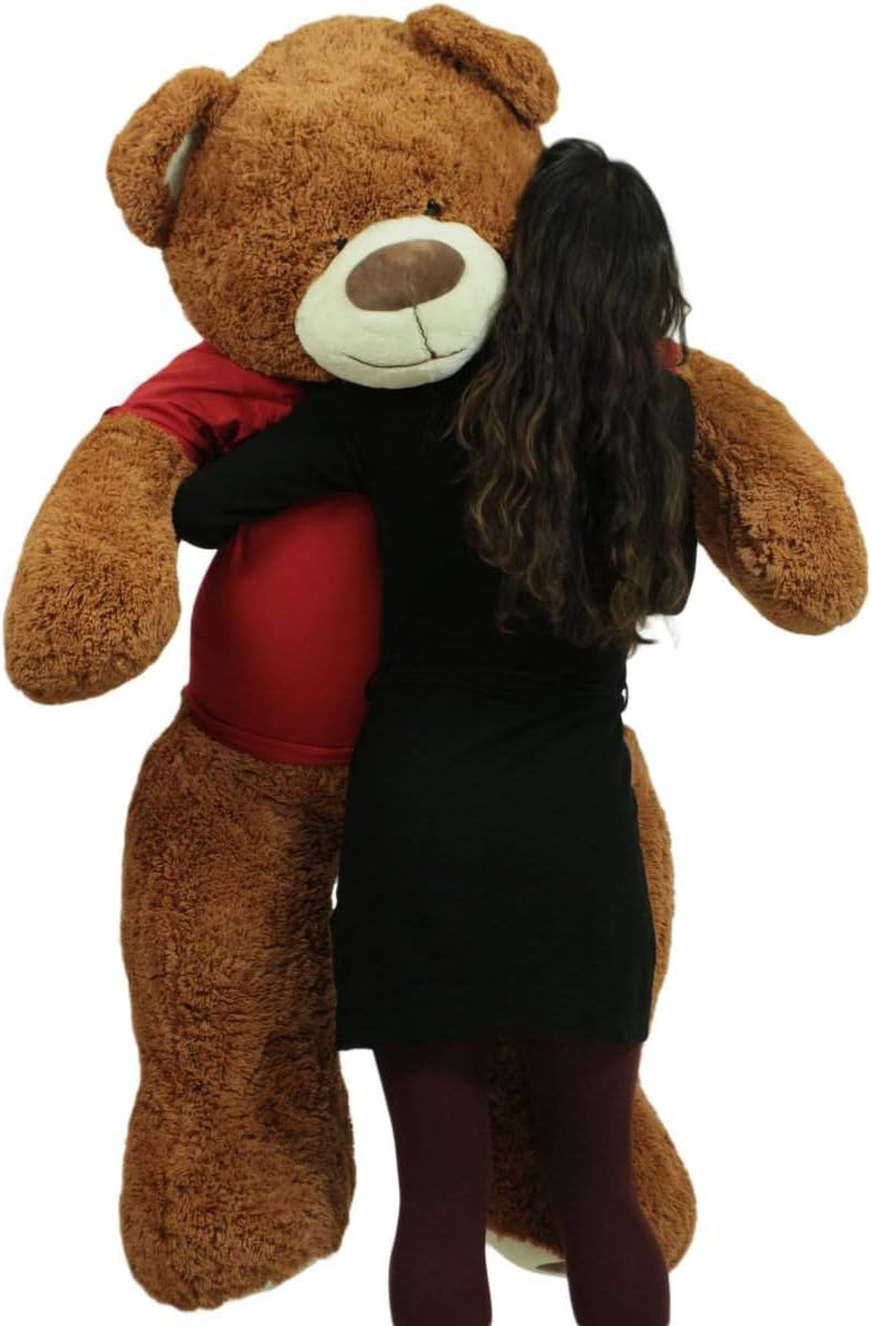 Giant Teddy Bear with Get Well Soon T-Shirt - Huge 5-Foot Plush Teddybear - Stuffed Animal - Loving Gift - OSO de Peluche - Cute Oversized Plushie - Jumbo Bear to Show You Care