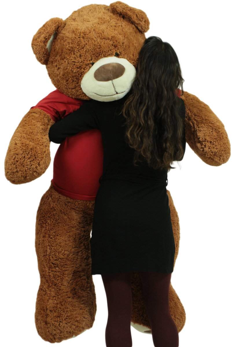 Giant Teddy Bear with Get Well Soon T-Shirt - Huge 5-Foot Plush Teddybear - Stuffed Animal - Loving Gift - OSO de Peluche - Cute Oversized Plushie - Jumbo Bear to Show You Care