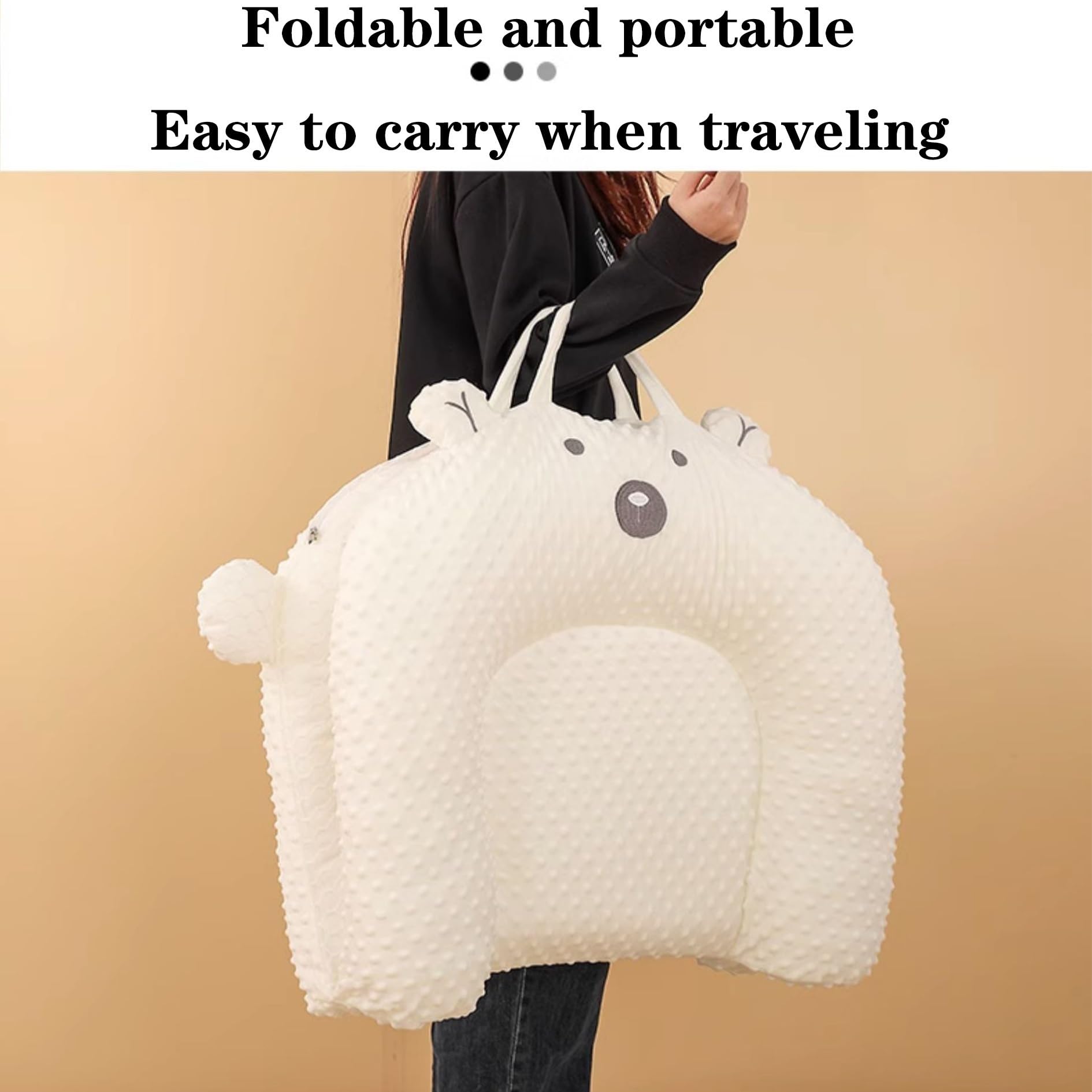 Foldable Double-Sided Baby Lounger Portable Newborn Bed