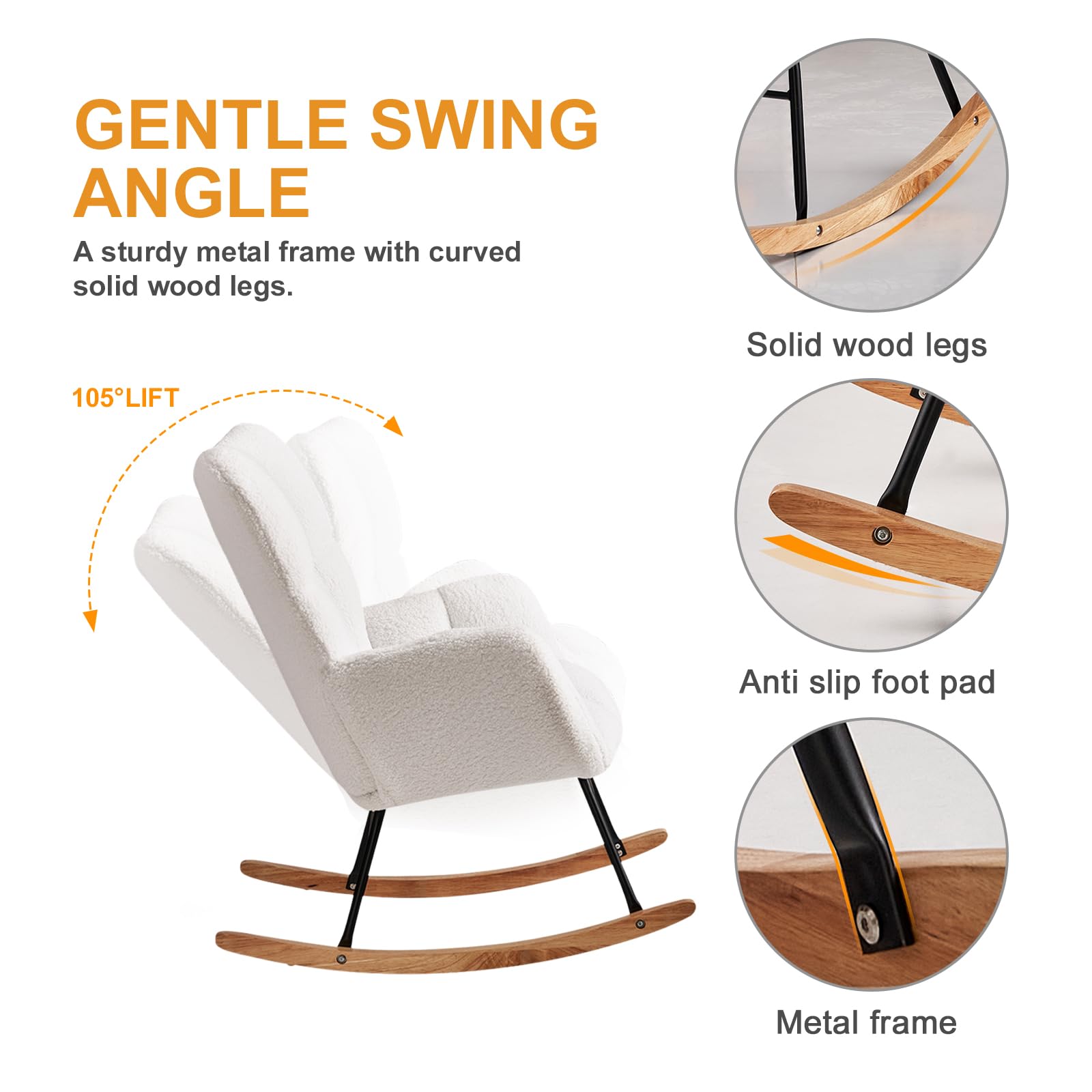 High Back Teddy Nursery Rocking Chair