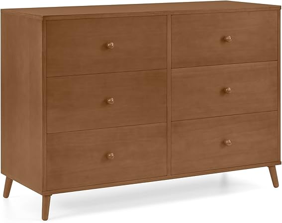 Essex 6 Drawer Dresser, Bianca White/Natural
