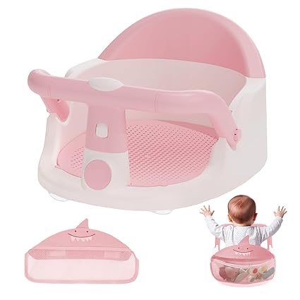 Baby Bath Seat - for Babies 6 Months & Up Sitting Up with Storage Bag