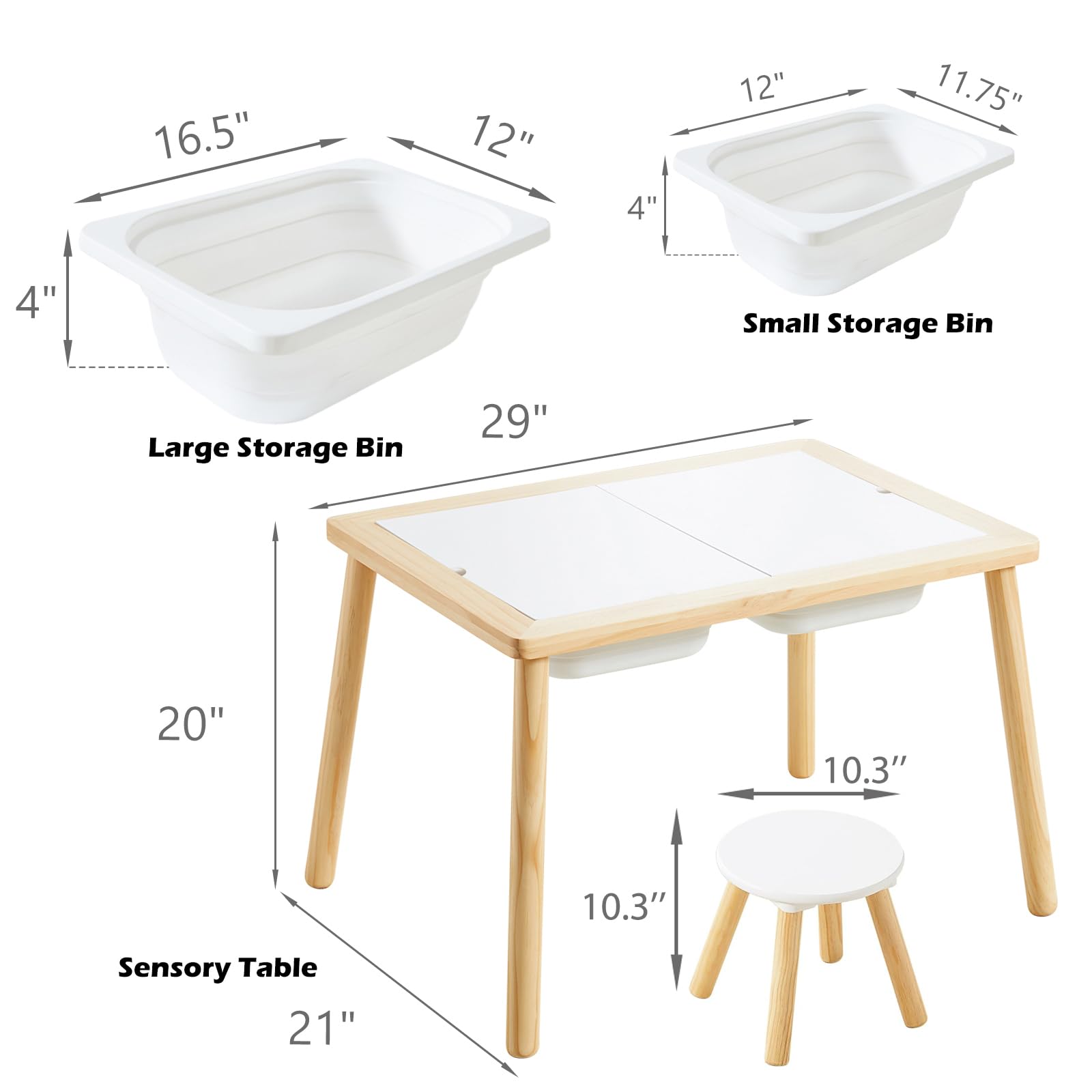 Sensory Table for Toddlers with Storage Bins and Chairs
