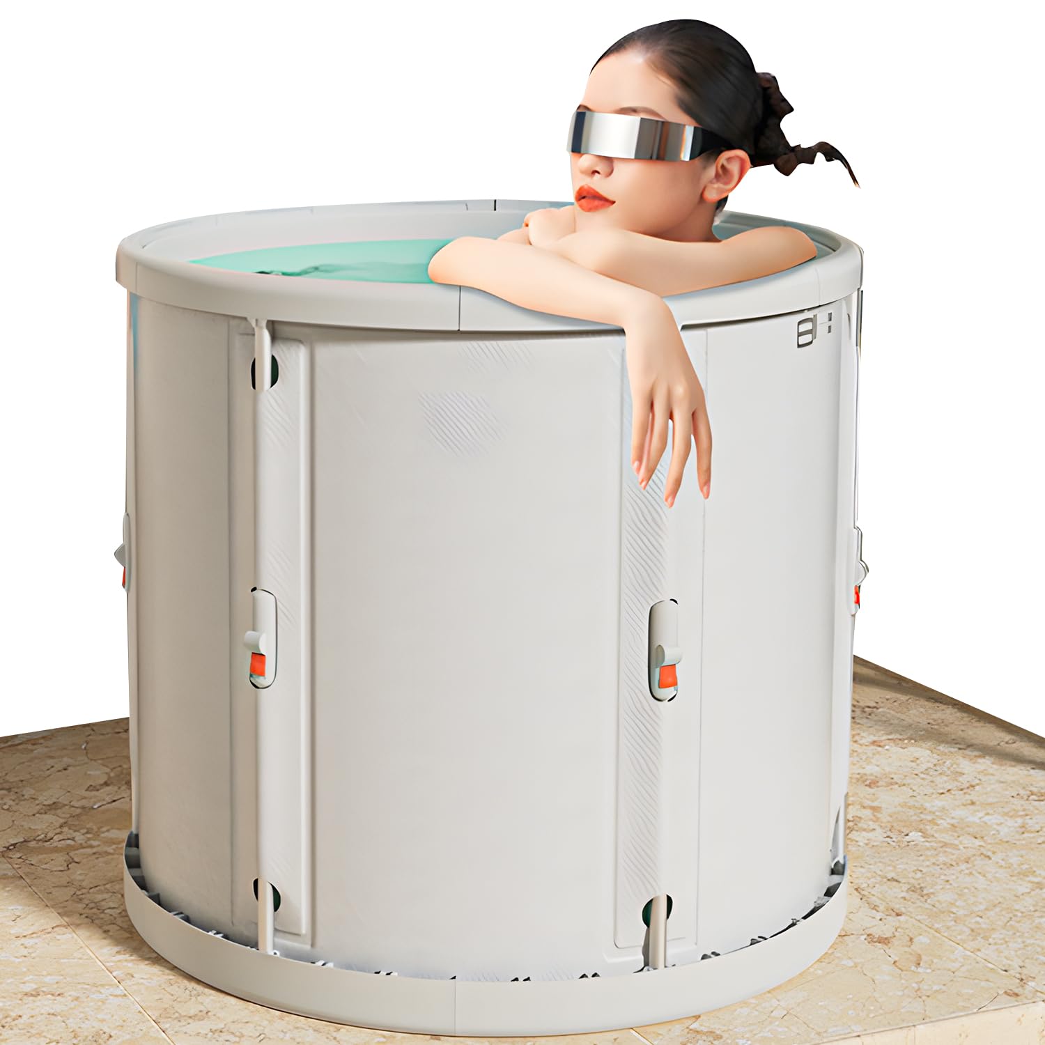 Bathtub Adult Folding Bathtub M One-Second Opening Ice Bath Barrel