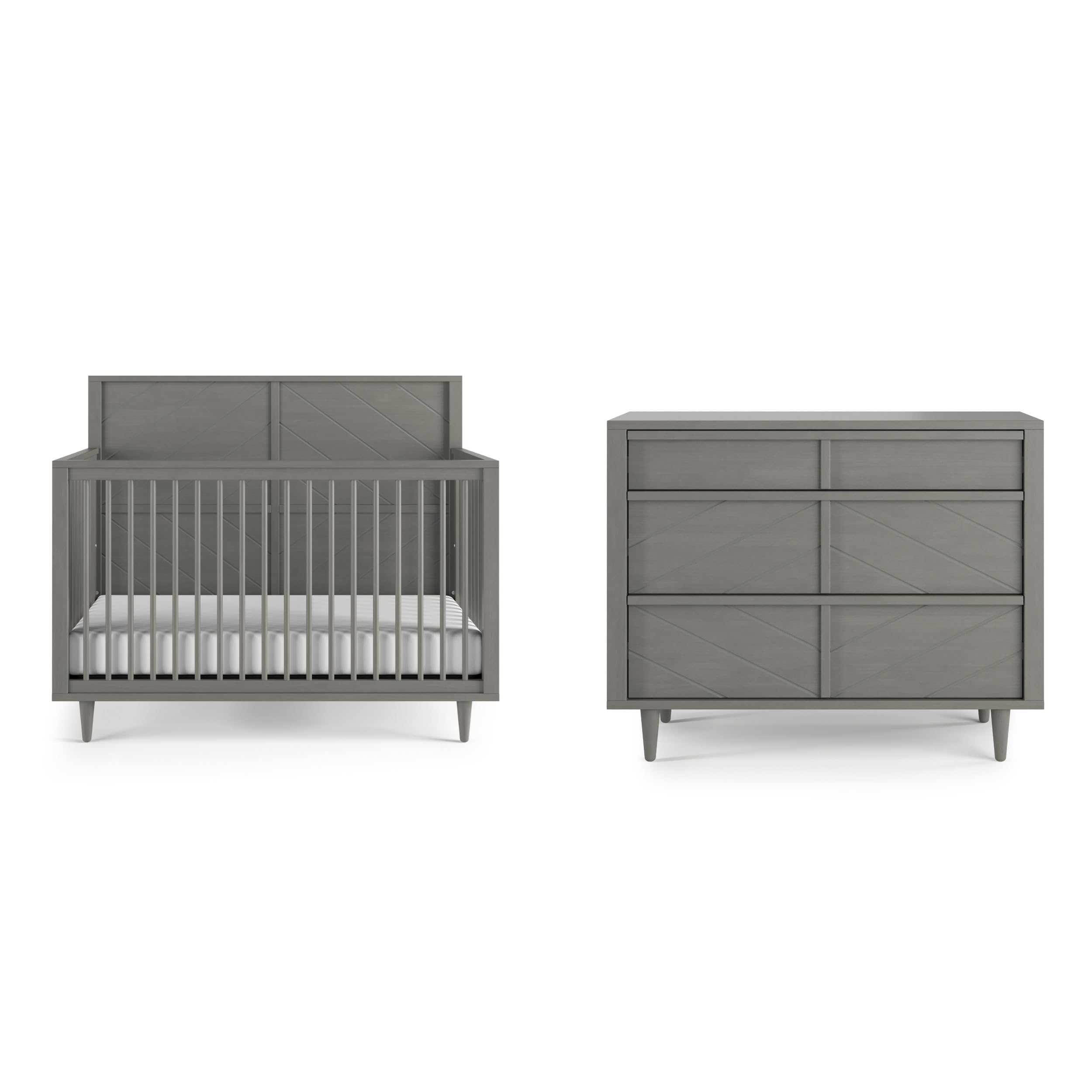 4-in-1 Convertible Crib and Dresser Nursery Set