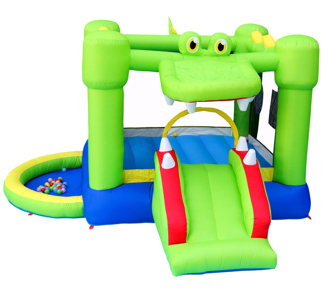 Inflatable Bounce House with Slide, Jumping Castle with Blower and Ball Pit House