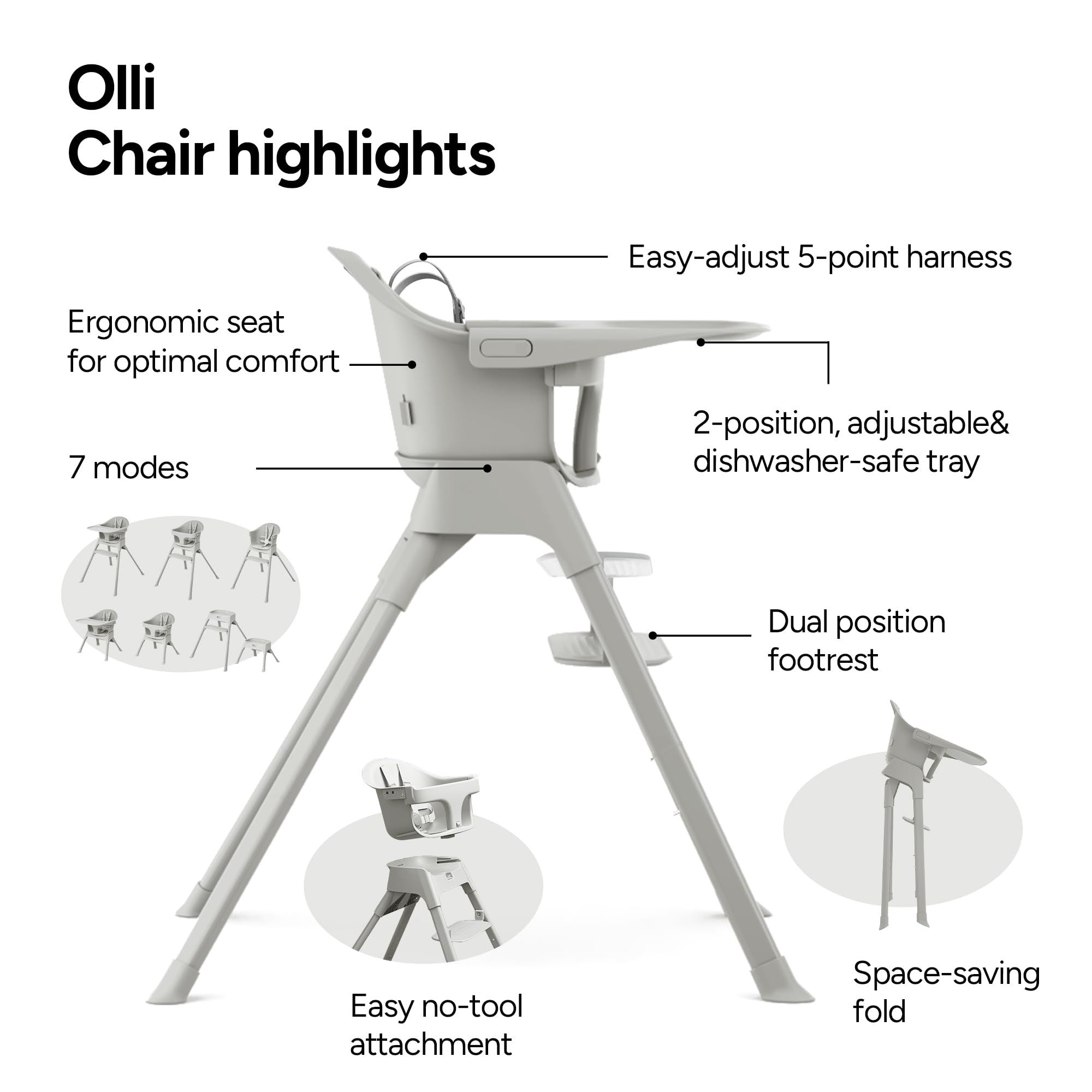 7-in-1 Convertible High Chair for Babies and Toddlers