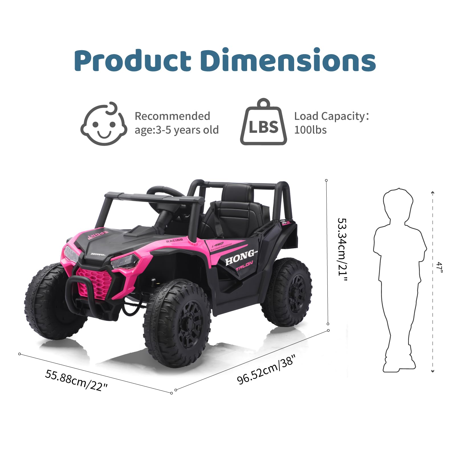 12V Kids Electric UTV Ride-On Car with Remote Control