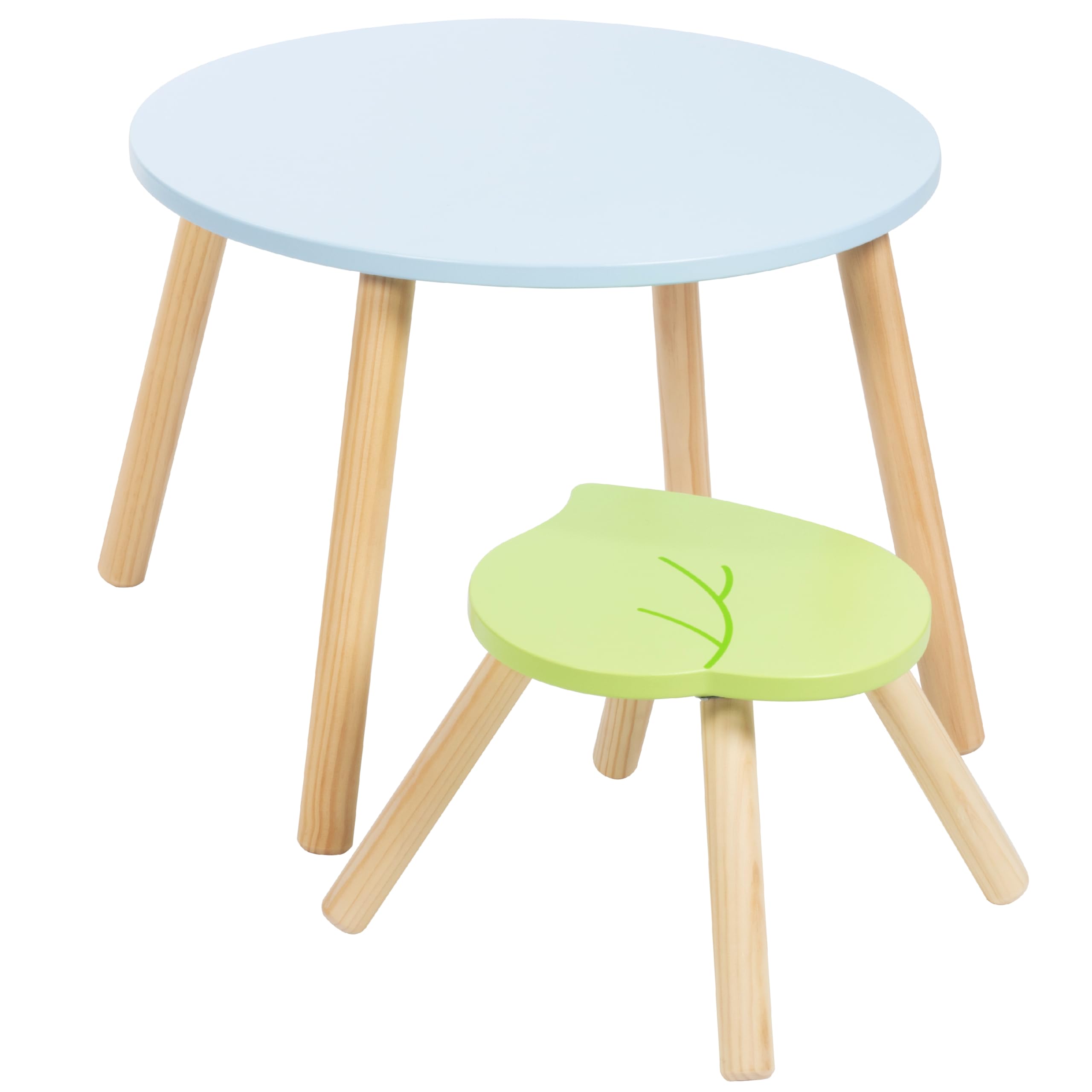 Zoo Animal Wooden Table and Chair Set with 4 Seats for Kids