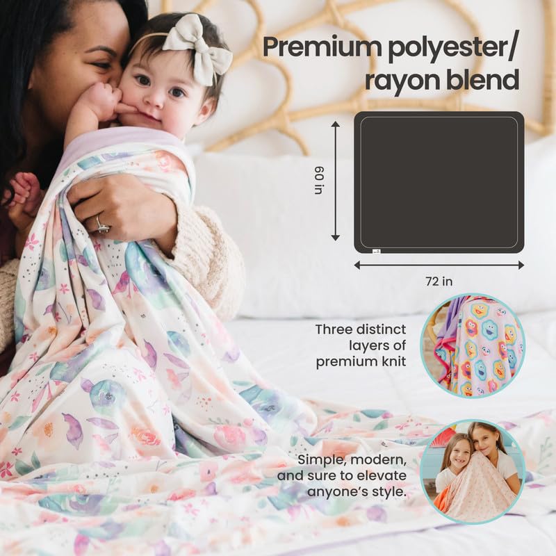 Oversized Reversible Fleece Throw Blanket 70x50 Inch