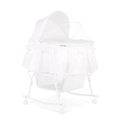 Me Lacy Portable 2-in-1 Bassinet & Cradle in White, Lightweight