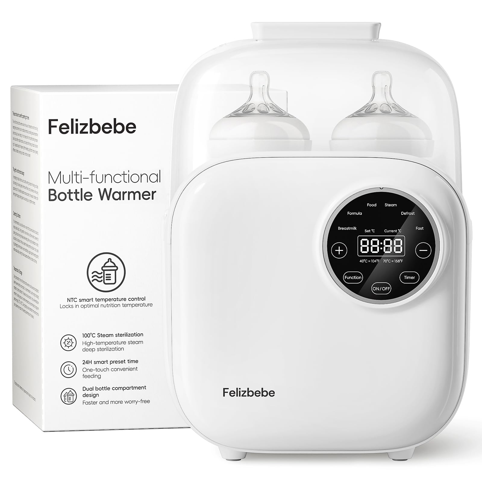 Baby Bottle Warmer, Felizbebe 10-in-1 Bottle Warmers for All Bottles