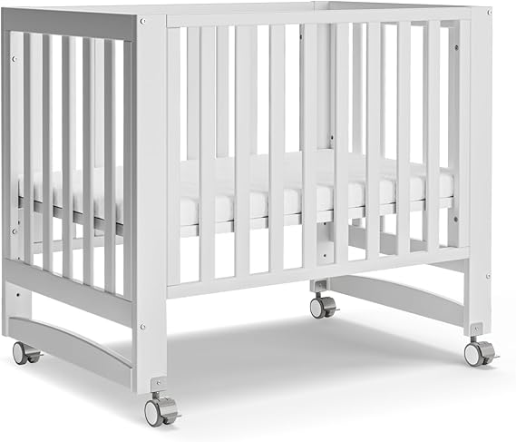 Baby Crib, 6 in 1 Convertible Mini Crib with Wheels, 100%