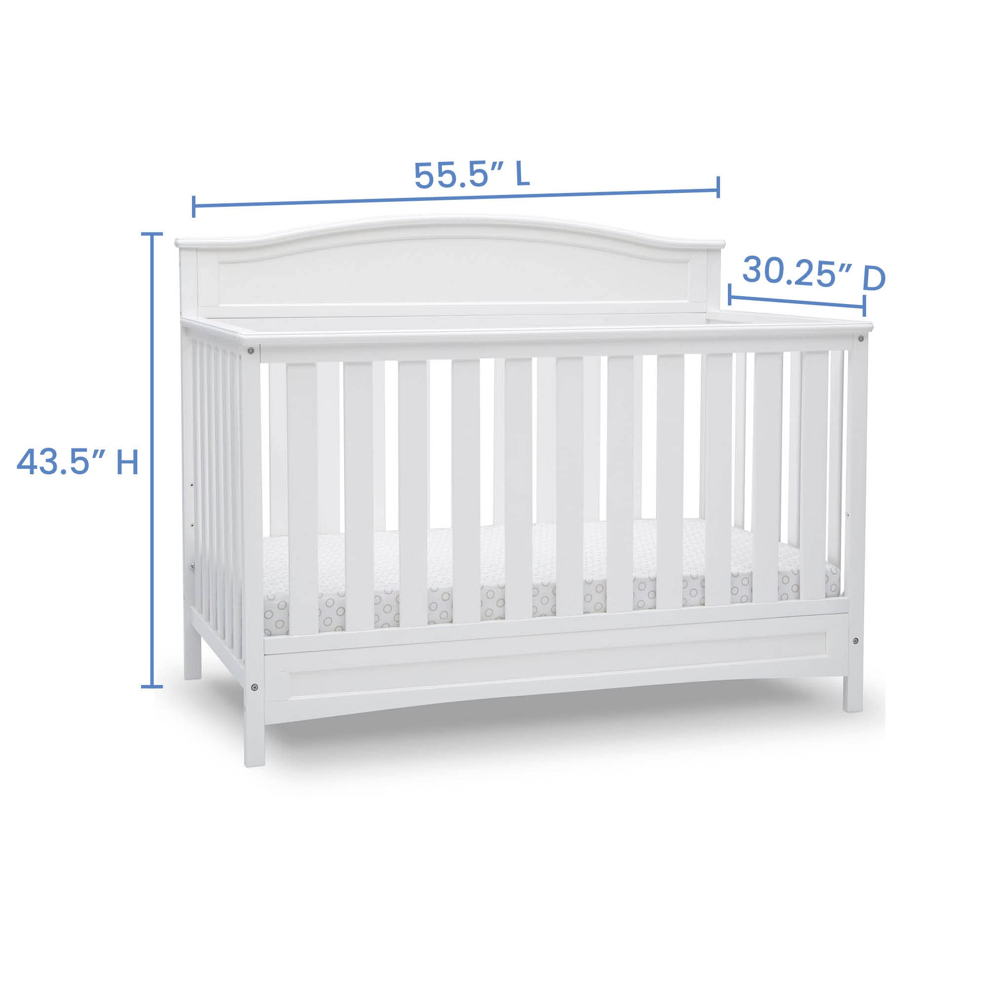 Delta Children Emery 4-in-1 Convertible Baby Crib - Greenguard Gold Certified, White