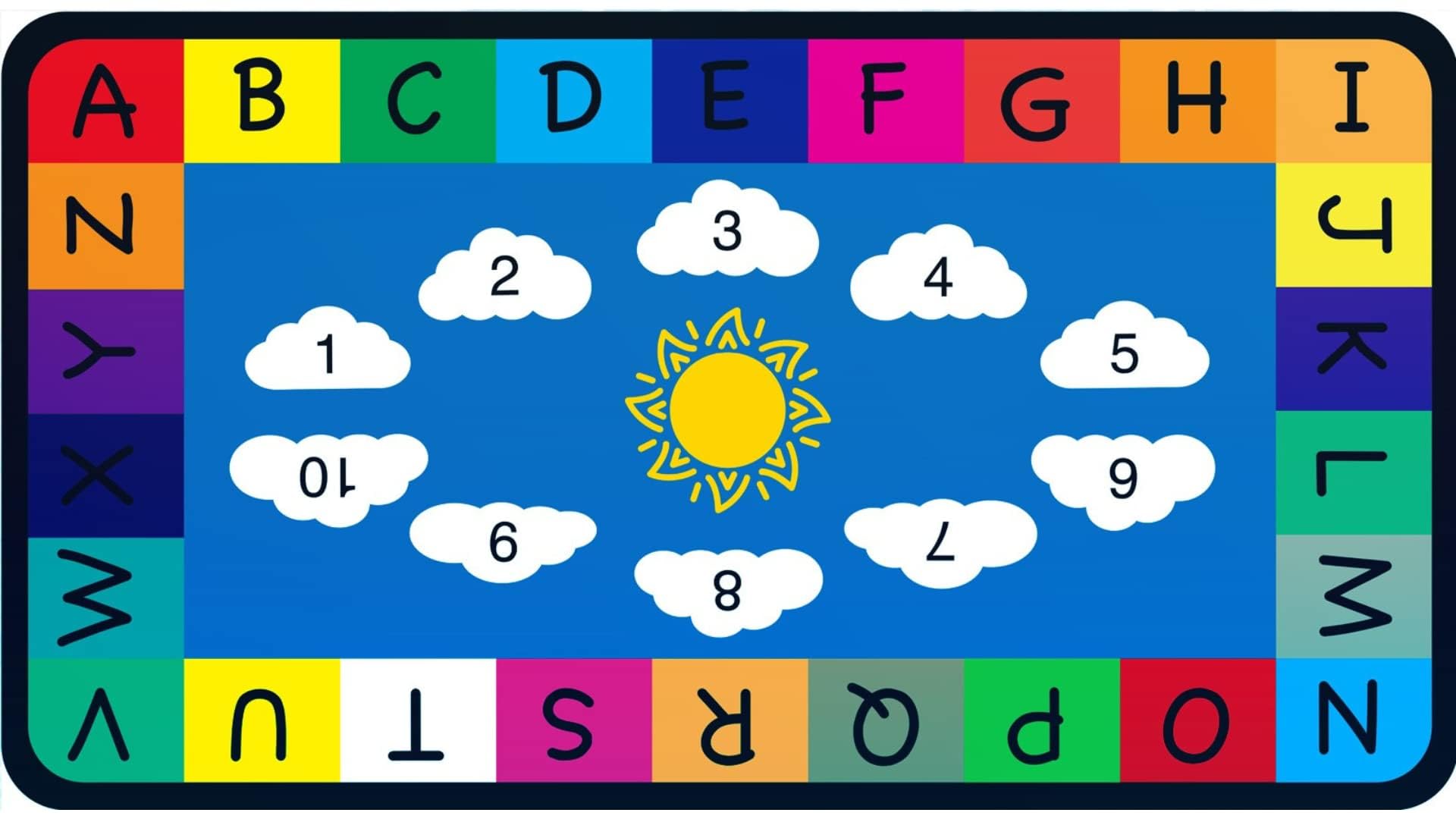 Classroom Rug for Kids - Education Classroom Carpet for Children - Colorful Seating