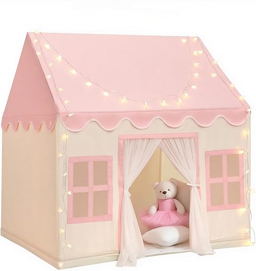 Play Tent for Kids with Star Lights & Banners, Kids Tent Indoor