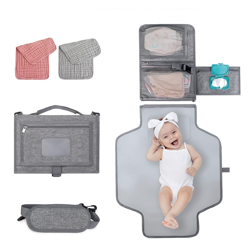 Diaper Changing Station, Expandable Baby Diaper Bag, Compact Diaper