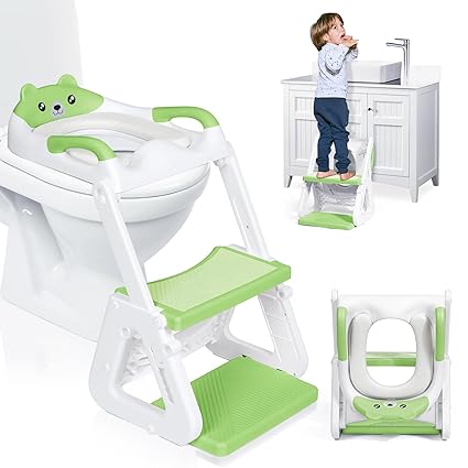 Potty Training Seat, 2-IN-1 Toddler Potty Training Toilet with Step Stool
