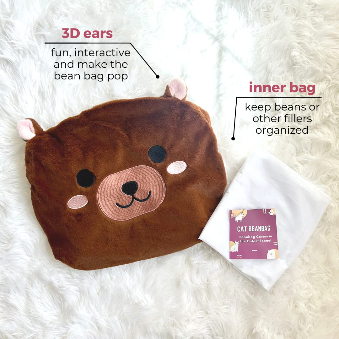 Faux Fur Bean Bag Chair Cover for Kids Teens Adults