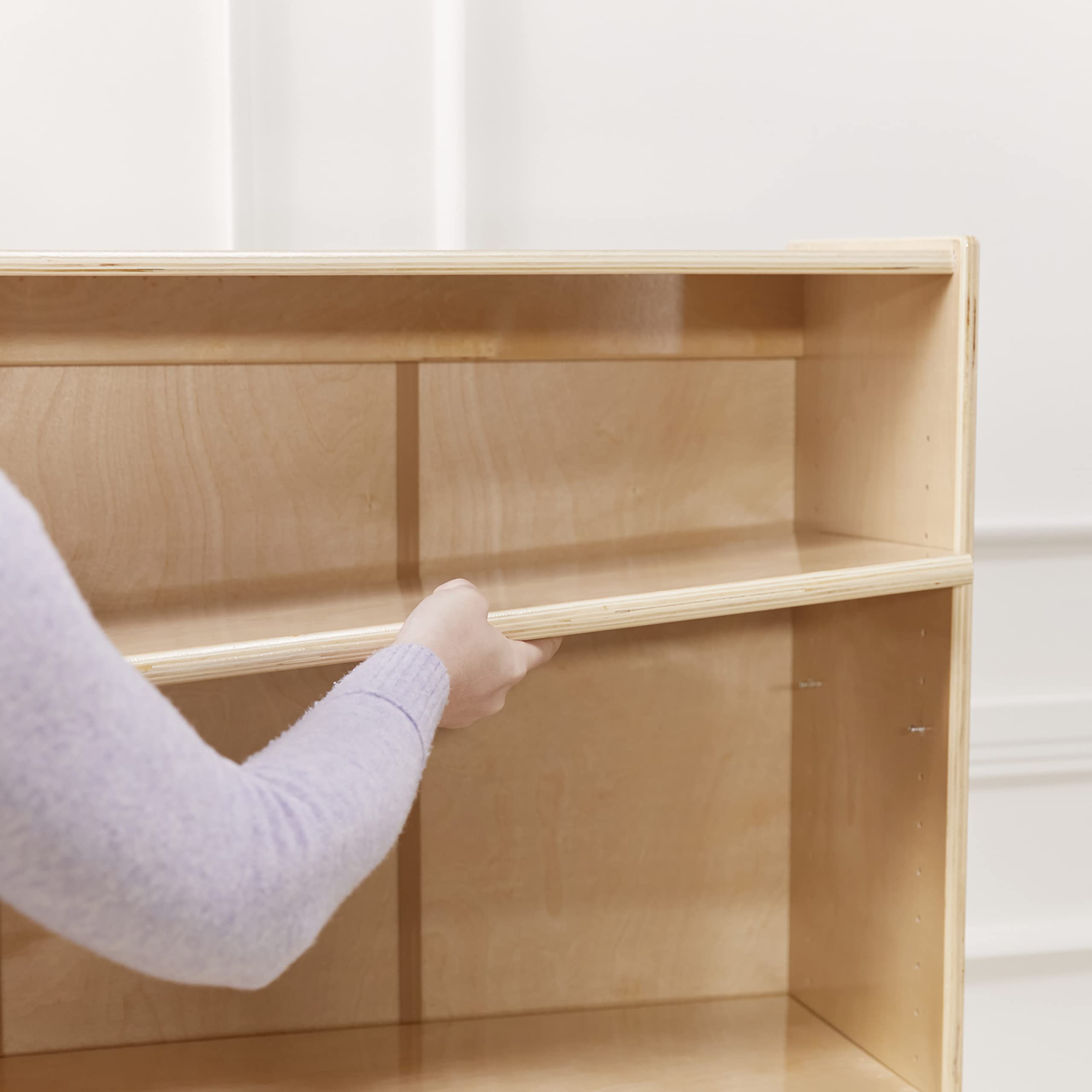 Wooden Bookcase with Adjustable Shelves for Kids