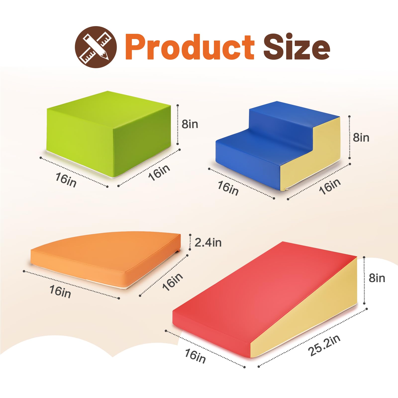 TODIBY 6-Piece Soft PU Leather Toddlers Climbing Toys, Baby Foam Climbing Blocks for Toddlers, Foam Play Gym Climber Structures for Toddler 3, Indoor Climb and Crawl Activity Play Set