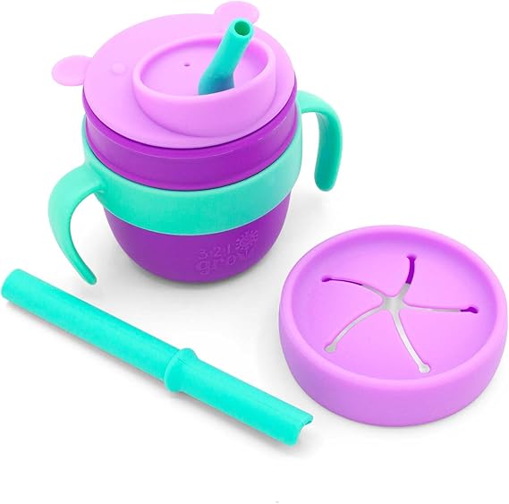 Easy Learn Drink and Snack Set – Baby + Toddler Silicone Learning Cup & Snack Set