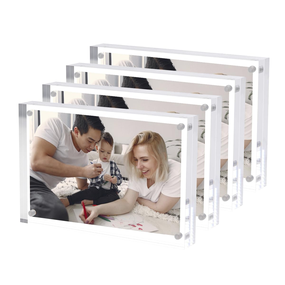 4 Pack Acrylic Picture Frames 5x7 Free Standing