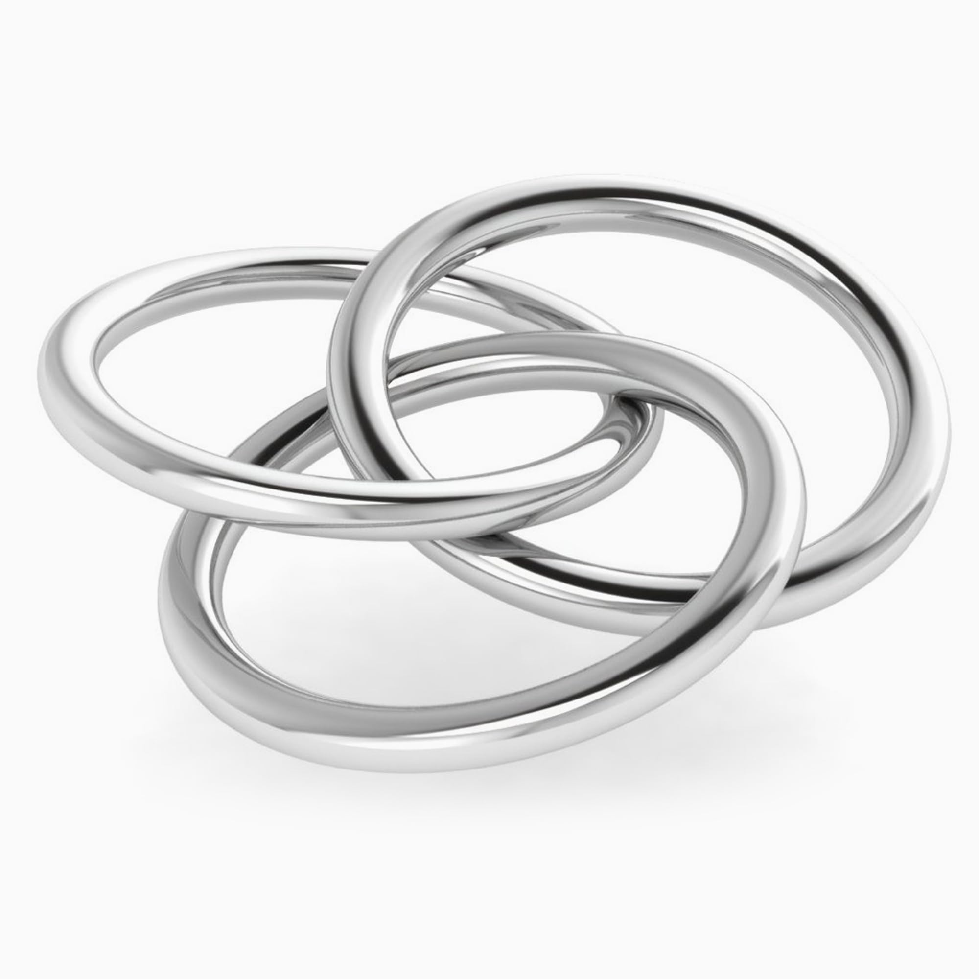 Silver Plated Baby Rattle - 3 Ring