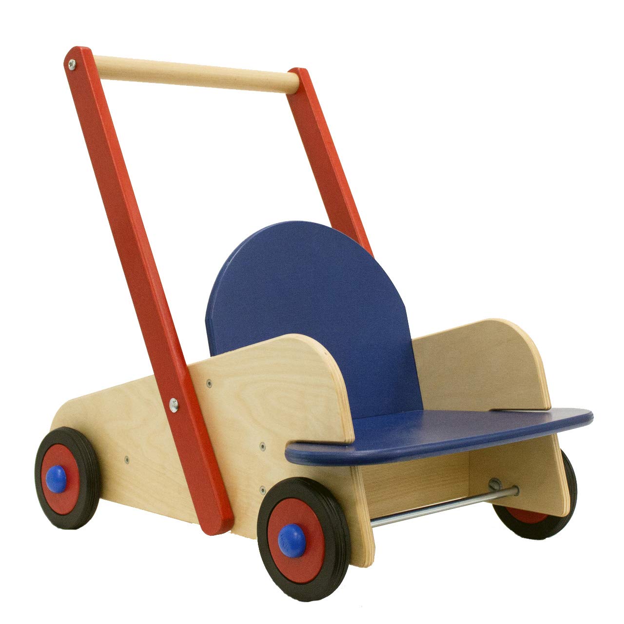 Wooden Baby Walker with Seat and Storage