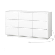 White Dresser for Bedroom, Handless 9 Drawers Dresser